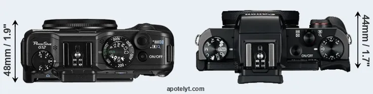Compare G12 versus G5X top