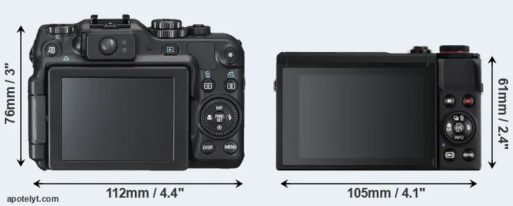 Comparison G12 or G7X Mark III rear