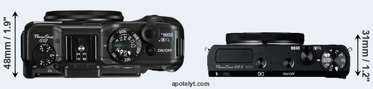 Compare G12 versus G9X top