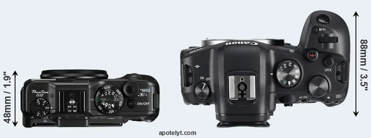 Compare G12 versus R6 top
