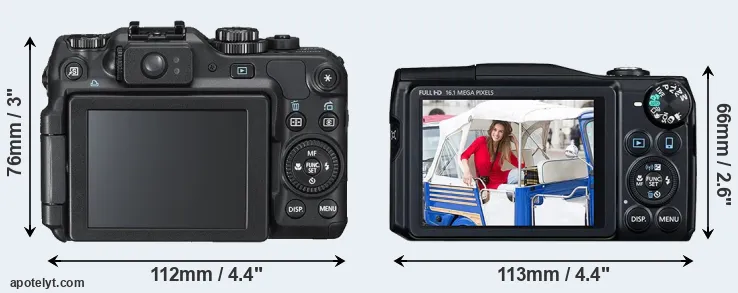 Comparison G12 or SX700 rear