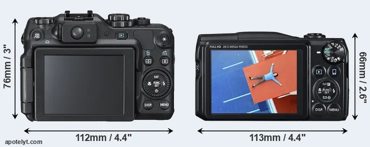 Comparison G12 or SX710 rear