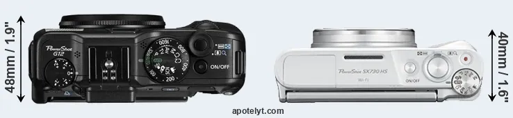 Compare G12 versus SX730 top