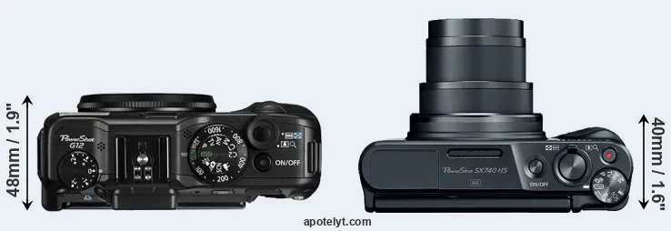 Compare G12 versus SX740 top