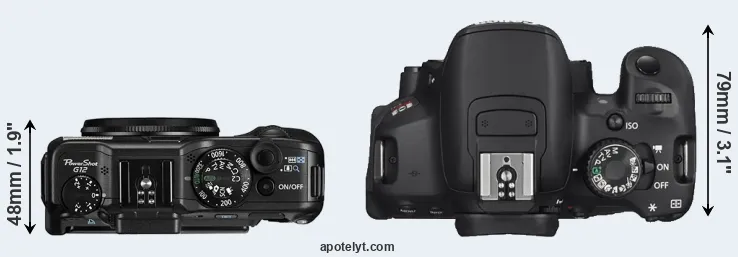 Compare G12 versus T4i top