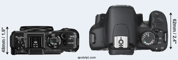Compare G12 versus XSi top