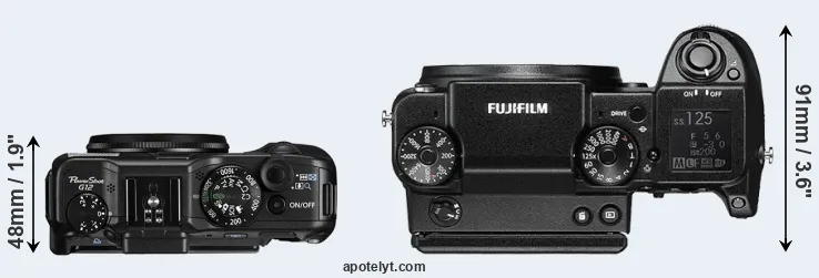 Compare G12 versus GFX 50S top