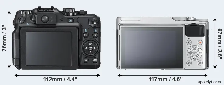 Comparison G12 or X-A10 rear