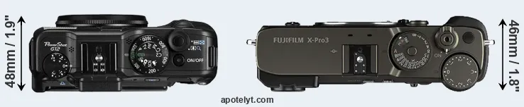 Compare G12 versus X-Pro3 top