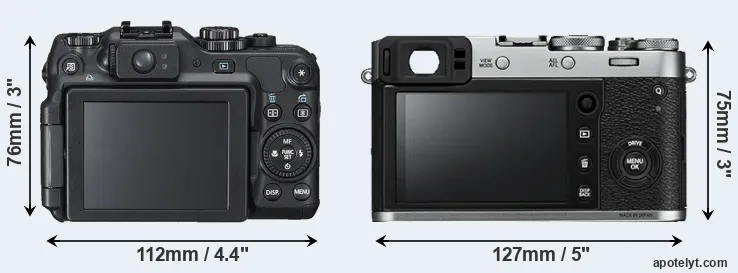 Comparison G12 or X100F rear