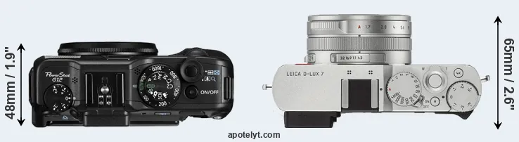 Compare G12 versus D-LUX 7 top