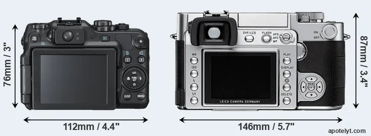 Comparison G12 or Digilux 3 rear