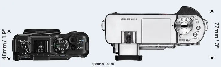 Compare G12 versus Digilux 3 top