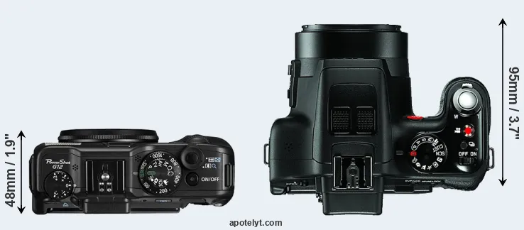 Compare G12 versus V-LUX 3 top