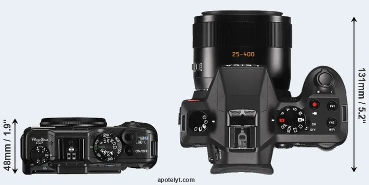 Compare G12 versus V-LUX Typ 114 top
