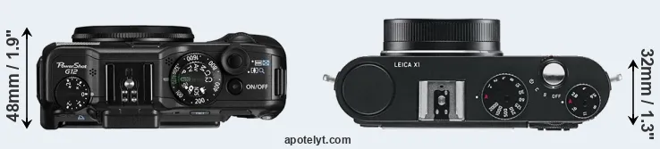 Compare G12 versus X1 top