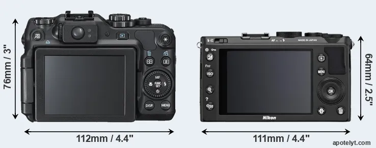 Comparison G12 or Coolpix A rear