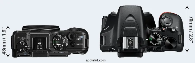 Compare G12 versus D3500 top