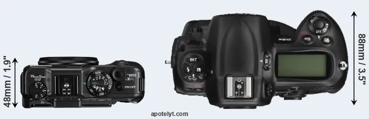 Compare G12 versus D3X top