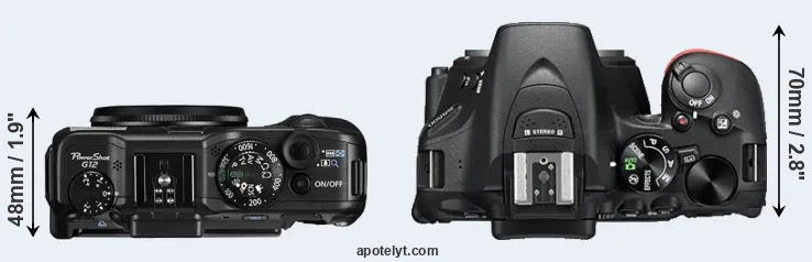 Compare G12 versus D5500 top