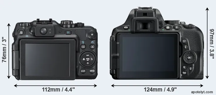 Comparison G12 or D5600 rear