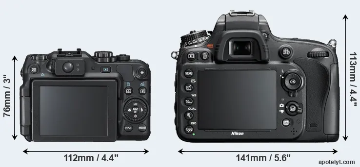 Comparison G12 or D600 rear