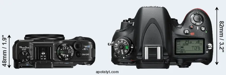 Compare G12 versus D610 top