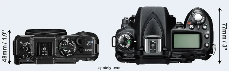 Compare G12 versus D90 top