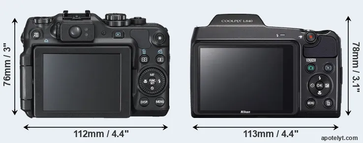 Comparison G12 or L840 rear