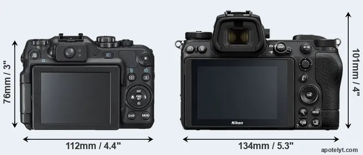 Comparison G12 or Z6 II rear