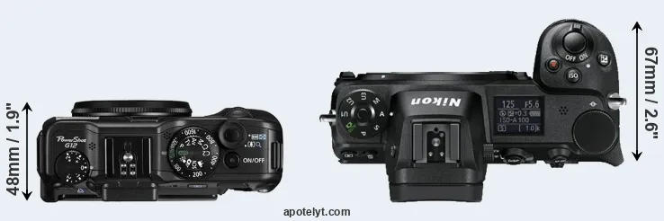 Compare G12 versus Z6 top