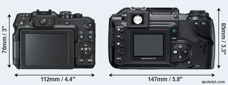 Comparison G12 or E-300 rear