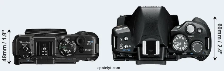 Compare G12 versus E-600 top