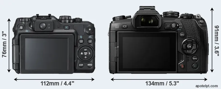 Comparison G12 or E-M1 II rear