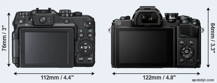 Comparison G12 or E-M10 III rear