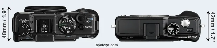 Compare G12 versus E-PL2 top