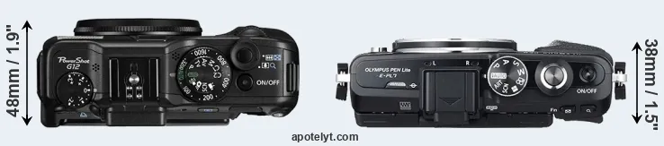 Compare G12 versus E-PL7 top
