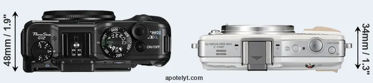 Compare G12 versus E-PM2 top