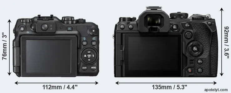 Comparison G12 or OM-1 rear