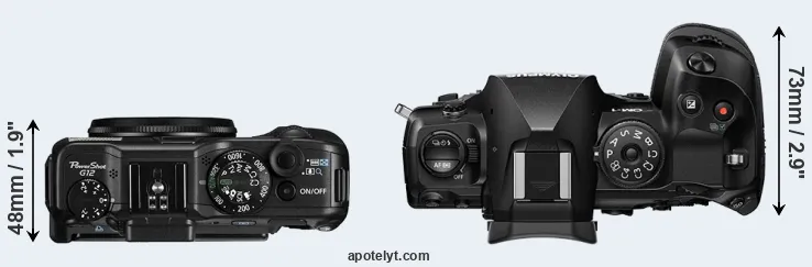 Compare G12 versus OM-1 top