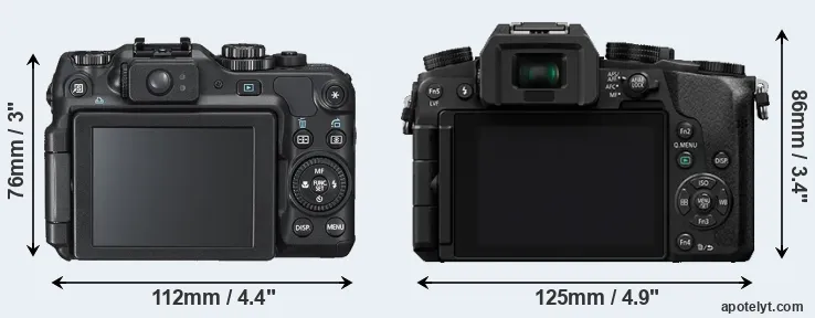 Comparison G12 or G7 rear