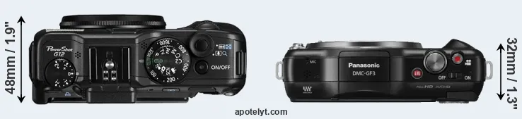Compare G12 versus GF3 top