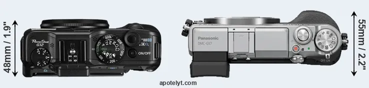 Compare G12 versus GX7 top