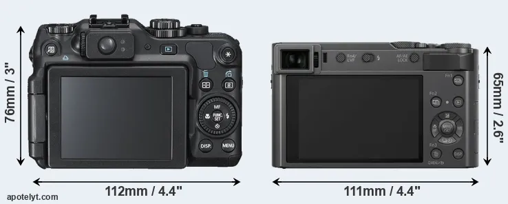Comparison G12 or TZ200 rear