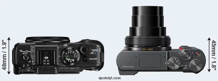 Compare G12 versus TZ200 top