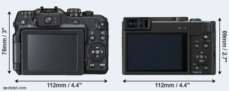 Comparison G12 or TZ95 rear