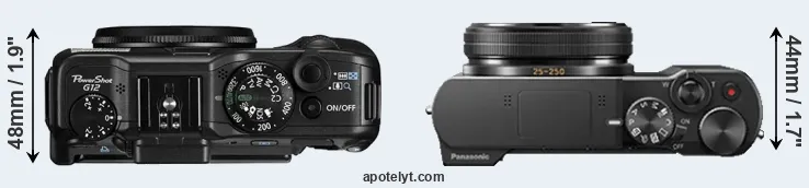 Compare G12 versus ZS100 top