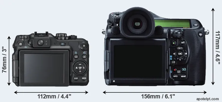 Comparison G12 or 645Z rear