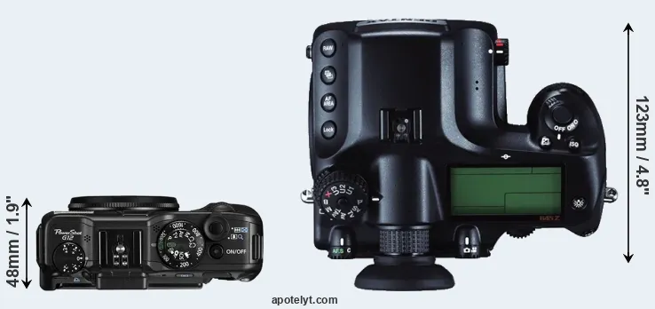 Compare G12 versus 645Z top