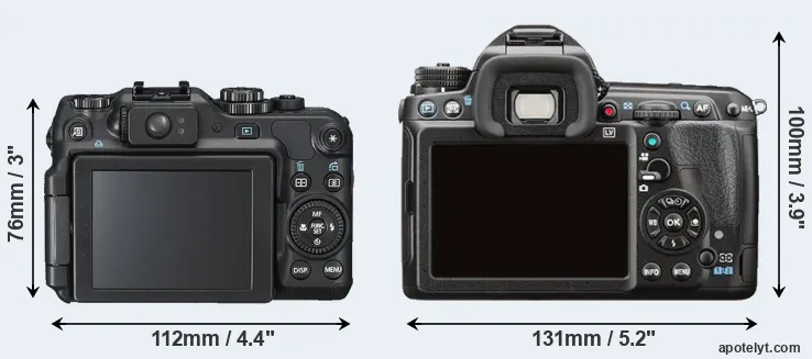 Comparison G12 or K-3 II rear